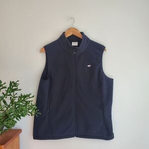 Vineyard vines black fleece vest size women's large